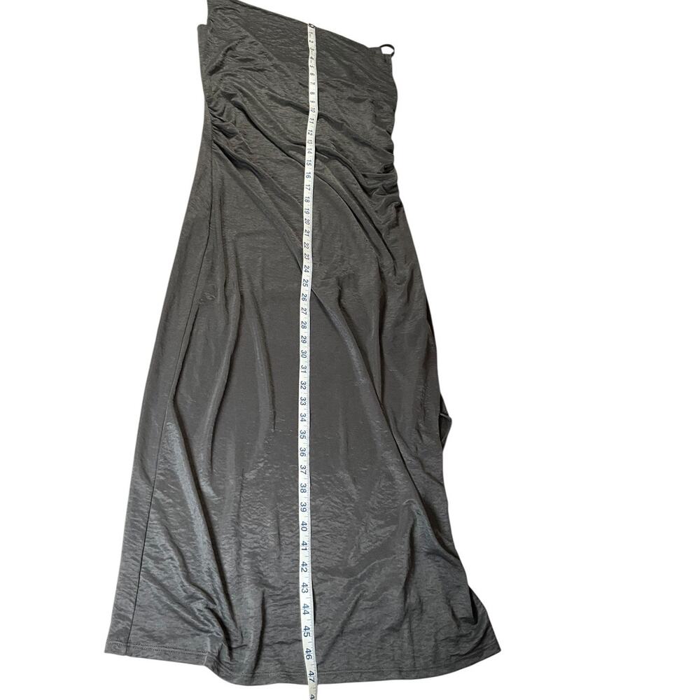Y2K Evening Bar III Gray Cowl Neck Slip Dress Medium NWT Satin Minimalist Maxi - Picture 7 of 11